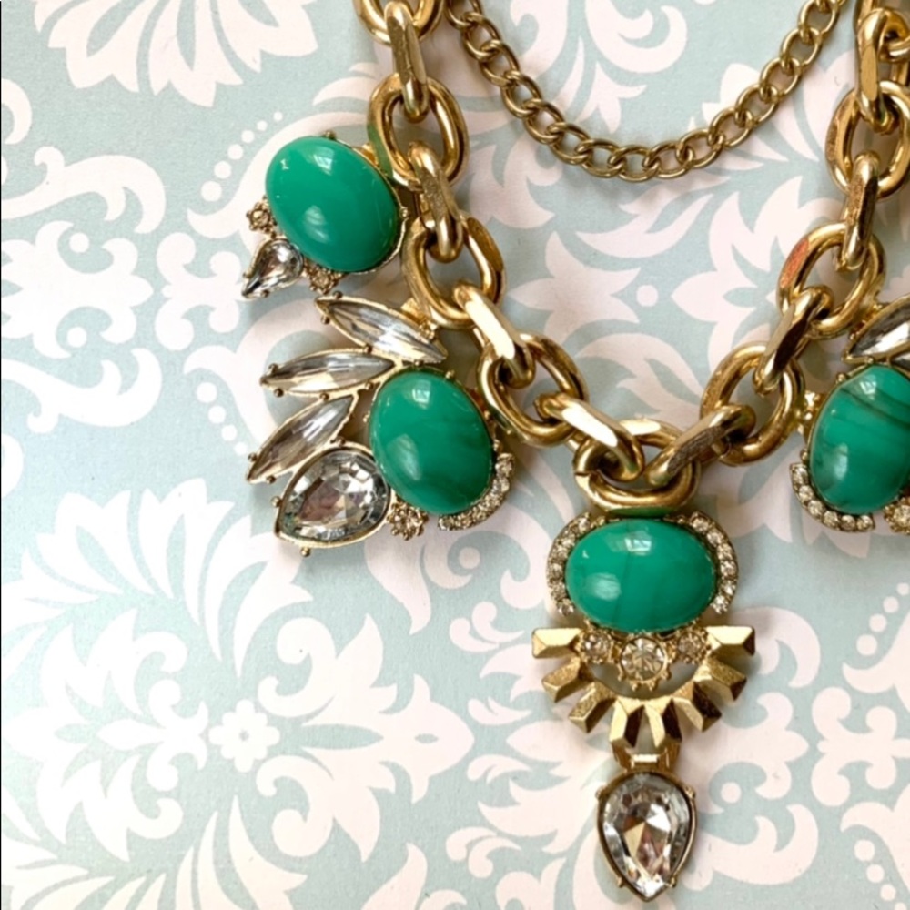 Turquoise and Crystal statement necklace
